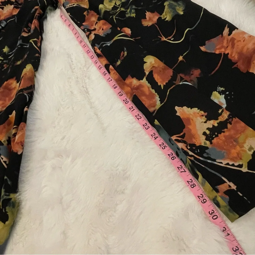 BCBGMaxAzria Black Floral Wide Leg Palazzo Pants - Picture 14 of 15